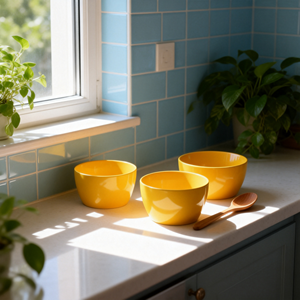 กระถางปลูกต้นไม้เซรามิกขนาดใหญ่สไตล์มินิมอลสำหรับกลางแจ้ง / ชุดอุปกรณ์เพาะชำสีเหลืองสดใส - Product Image 4