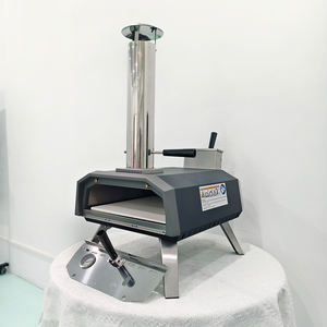 Four à pizza au gaz professionnel moderne avec revêtement en poudre, 12 pouces, noir, mini-rôtissoire pour jardin - Product Image 5