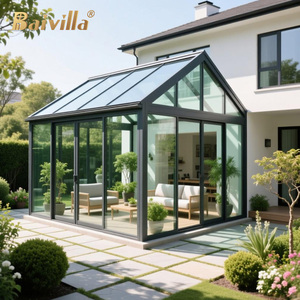 Véranda en aluminium robuste avec verre résistant aux ouragans, insonorisée, avec portes pliantes, pour villa, espace privé. - Product Image 3