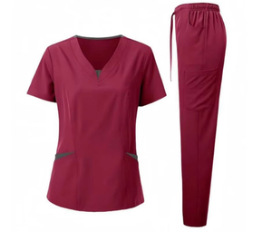 High Quality Woven Soft <b>Scrub</b> <b>Sets</b> for Beauty Salon Work Clothes V-neck Straight Multicolor Unisex Needle Detection <b>Scrubs</b> - Product Image 5