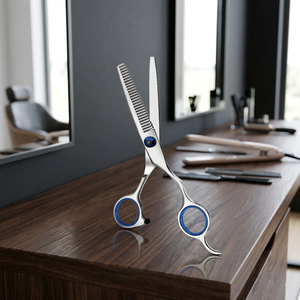Ciseaux de barbier professionnels en acier inoxydable 6CR13, ciseaux à effiler exclusifs pour coiffeur, fournitures de salon, qualité A+ - Product Image 1