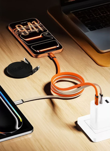 Cable de Datos Magnético USB-C a Tipo-C de 240W, Trenzado, Retráctil de 1m, Apto para Tablets/Teléfonos Móviles - Product Image 2