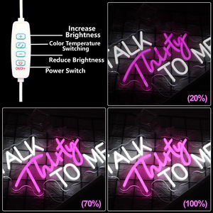 Insegna al neon LED 'Talk Thirty To <span class=keywords><strong>Me</strong></span>', luce al neon con scritta 'Buon Compleanno' per la festa del 30° compleanno, decorazione unica rosa per sfondo di compleanno. - Product Image 4
