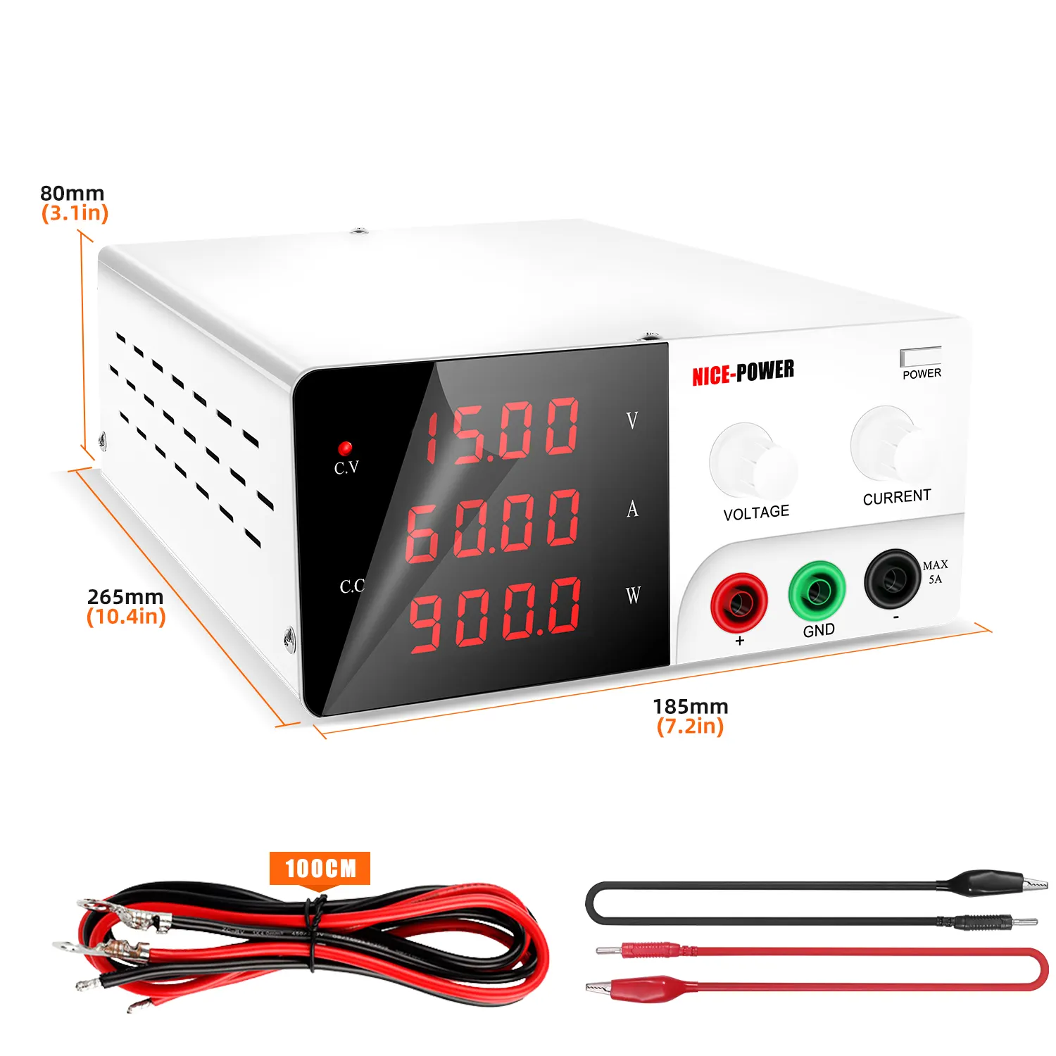 NICE-POWER R-SPS1560 bianco regolazione di precisione Switching regolatore DC LED Digital Lab Work alimentatore Desktop 15V 60A