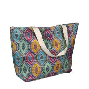 Sac de plage grand format avec fermeture éclair 56x14x42 cm, imperméable, motif œil stylisé - Product Image 1