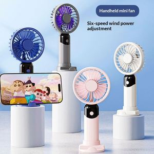 Nuevo Ventilador Portátil Recargable de 6 Velocidades con Pantalla Digital, 1000mAh-1200mAh, Gran Potencia, Silencioso, de Escritorio, para Exteriores, Mini - Product Image 1