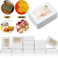 Scatole per Sapone Personalizzate con Finestra, Imballaggio Pieghevole in Carta Kraft, Scatola in Cartone Biodegradabile per Esposizione di Sapone Artigianale