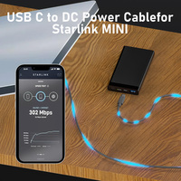 Cable de Alimentación USB C a Starlink Mini, Entrada Tipo-C, Salida CC 20V 5A, Conector Cilíndrico, Cable de 10M, CC5.5 * 2.1mm a 5.5 * 2.1mm