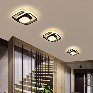 Moderno acrilico nero <span class=keywords><strong>LED</strong></span> plafoniere creativo rotondo quadrato decorazione per soggiorno camera da letto <span class=keywords><strong>corridoio</strong></span> balcone <span class=keywords><strong>corridoio</strong></span> Base in ferro - Product Image 4