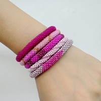 Bracelet en perles tissé à la main rose, diffuseur d'huiles essentielles, parfum longue durée, frais, doux, élégant, bracelets perlés tendance