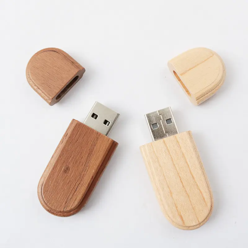 Flash Drive USB Ukiran Kustom, Stik Memori Drive Kayu 64Gb 32Gb USB 2.0 U Disk Hadiah