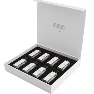 高级服装香水盒磁性纸板香水巧克力茶包装折叠磁铁翻盖带泡沫塑料翻盖