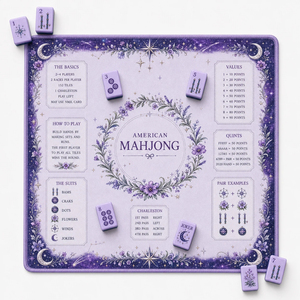 Tapete de Mahjong de Lujo con Diseño Místico de Estrella y Luna Creciente, Tapete de Juego de Neopreno con Reducción de Ruido y Bolsa de Viaje para Regalos - Product Image 1