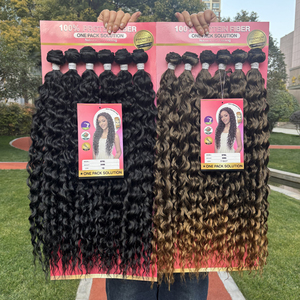 Lot de mèches synthétiques Julianna <span class=keywords><strong>Afro</strong></span>, extensions capillaires ondulées et bouclées, en fibres douces et résistantes à la chaleur - Product Image 1