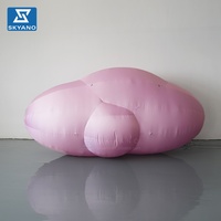 Modèle de nuage artistique gonflable rose personnalisé pour la décoration publicitaire d'événements sur scène en plein air