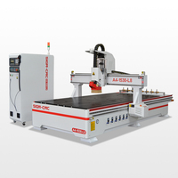 Router CNC para Trabajar la Madera ATC 4X8 pies 1325 1530 de 3 Ejes con Cambiador de Herramientas Lineal Syntec 60WE para Tallado y Grabado 3D en Madera
