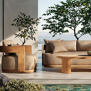Vente en gros de meubles d'extérieur en bois de teck Ensemble de canapés modernes Ensemble de canapés d'hôtel et de restaurant Meubles de patio de luxe Canapé en bois avec coussin - Product Image 1