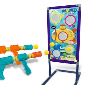 Nouveaux jouets populaires cible de tir Eva doux Projectile Air alimenté jouet pistolet Net sac cible cadre Mobile tir jouets