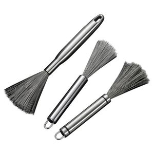 Custom 304 Stainless <b>Long</b> <b>Handle</b> Dish Kitchen Cup Cleaning Artifact With Steel <b>Brush</b> for Pot Scrubbing Bowl Dirt Removal - Product Image 1