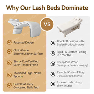 Madamcenter Cama de Masaje Curva de Lujo Sillas para Cejas para Extensión de Pestañas <span class=keywords><strong>Camilla</strong></span> de Estética para Lashistas y Esteticistas - Product Image 5