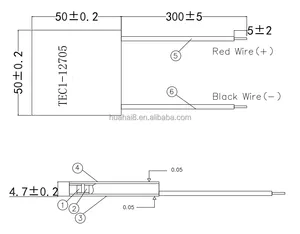 TEC1-12705 50x50mm熱電クーラーモジュールTEカスタムエアコンウォーターTEC12705ペルチェモジュール