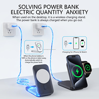 Q2-15W 10000mAh Chargeur sans fil magnétique trois-en-un Alimentation mobile Batterie Li-polymère Nouveau produit Support de trésor