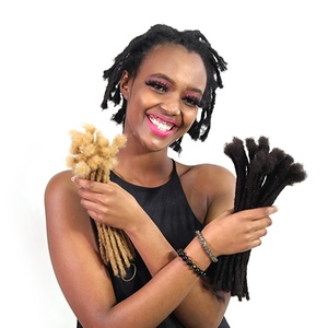 Estensioni Dreadlocks Afro Kinky di Alta Qualità, 100% <span class=keywords><strong>Capelli</strong></span> Umani Brasiliani Remy, Tinti, Fatti a Mano, da 6-14 Pollici - Product Image 3