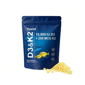 Vitamina D3 y Vitamina K2 de Alta Calidad de Marca Privada, Favorecen la Salud de los Huesos y los Dientes, y Mantienen la Salud Cardiovascular, Cápsulas Blandas - Product Image 1