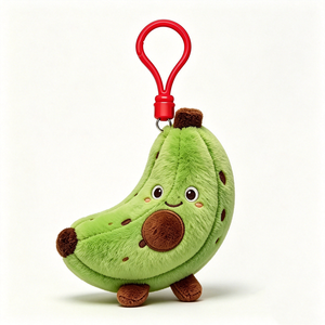 Mini Avocado Backpack Pendant, Smiley Face Green Avocado Plush Key Clip, Cute Avocado Stuffed Keyring - Product Image 4