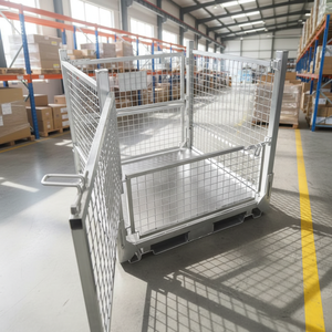 Contenitore in rete metallica zincata impilabile e pieghevole a 4 livelli per magazzino, capacità 1500 kg - Product Image 4