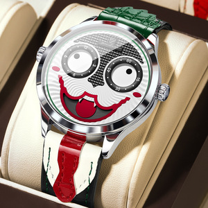 นาฬิกาข้อมือผู้ชาย Joker Funny กันน้ำ เรืองแสง สายหนัง นาฬิกาควอตซ์ - Product Image 1