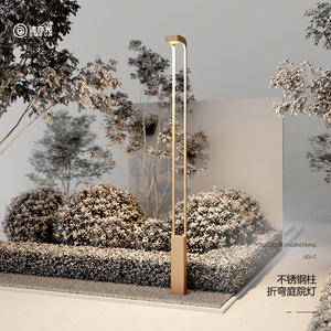 Lampe de jardin LED moderne minimaliste, lampe de paysage, villa de jardin, communauté, nouveau style chinois, lampe à poteau haut, acier inoxydable - Product Image 1