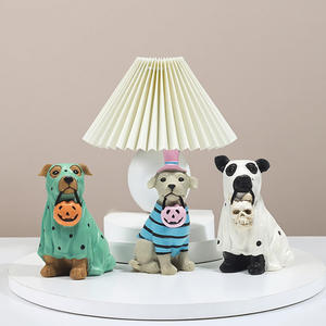 Figur Aksi Hewan Anjing Labu Hantu Halloween Kreatif, Dekorasi Meja Rumah, Kerajinan Resin Lucu, Patung Fashion - Product Image 2