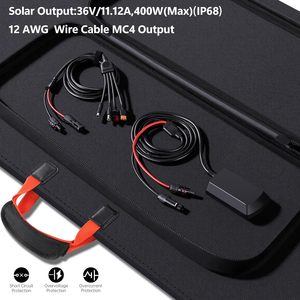 Panel Solar Monocristalino Plegable de Alta Resistencia de 400W, 23% de Alta Eficiencia, Certificado TUV, Diseño para Todo Clima, para Campamentos en Autocaravanas - Product Image 3