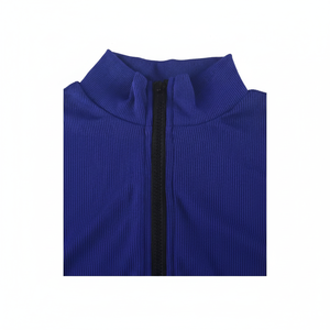 Mono acanalado con cremallera cuello AP alta calidad Hip Hop moda logotipo personalizado para mujer mono de manga larga con cremallera - Product Image 1