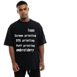 Camiseta de algodón 100% de peso pesado para hombre Impresión de pantalla DTG personalizada 230gsm Diseño liso de gran tamaño y longitud corta - Product Image 3