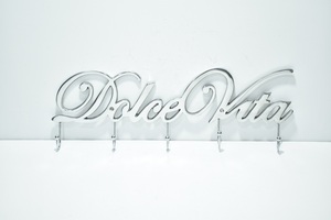 Luxury Silver "Dolce Vita" <b>Wall</b> Mounted <b>Coat</b> Hook <b>Rack</b> for Clothes Hanger and Entryway Key Holder Available at Wholesale Price - Product Image 3