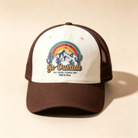 Gorra Trucker con Parche Tejido de Paisaje Desértico Occidental Retro, Unisex, Transpirable, de Malla, para Senderismo, Camping, Uso Diario y Urbano
