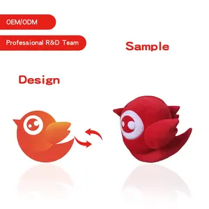 ASTM CE ของเล่นนุ่มนกสีแดงน่ารักน่ารักออกแบบได้ตามที่ต้องการตุ๊กตาสัตว์ยัดไส้ของเล่นตุ๊กตาขนาดเล็ก