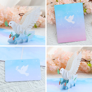 Tarjeta de Felicitación 3D con Diseño de Paloma de la Paz para Acción de Gracias, con Tarjeta de Mensaje DIY y Sobre, Impresión UV - Product Image 2