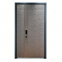 Porte d'entrée antivol en aluminium moulé, porte extérieure métallique haute sécurité pour villa, taille personnalisée