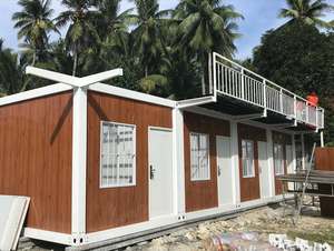 Maison modulaire moderne à deux étages en conteneurs avec terrasse sur le toit, idéale pour le camping de luxe ou l'entreprise de tiny houses - Product Image 4