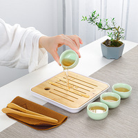 Service à thé en céramique chinoise portable JY, ensemble de tasses à thé de voyage, céramique de luxe, style européen, modèle minimaliste moderne, cadeau créatif