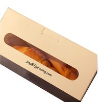 Boîte en papier d'emballage pour croissant de qualité alimentaire sulfurisé pliable à découpe par fenêtre d'impression personnalisée