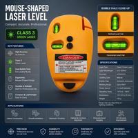 Niveau laser de type souris, dispositif de marquage laser infrarouge à 2 lignes, 90° °   Niveau laser à angle droit, personnalisation OEM disponible