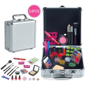 Samtoy-Set <span class=keywords><strong>de</strong></span> maquillaje cosmético no tóxico, esmalte <span class=keywords><strong>de</strong></span> <span class=keywords><strong>uñas</strong></span>, precioso juguete <span class=keywords><strong>para</strong></span> niña, maquillaje <span class=keywords><strong>de</strong></span> imitación con maleta <span class=keywords><strong>de</strong></span> maquillaje, 24 Uds. - Product Image 1