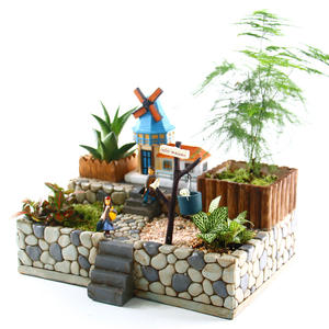Micropaisaje creativo <span class=keywords><strong>de</strong></span> estilo europeo, planta suculenta, casa en maceta, molino <span class=keywords><strong>de</strong></span> viento, casa, <span class=keywords><strong>castillo</strong></span>, maceta, adornos <span class=keywords><strong>de</strong></span> resina - Product Image 1