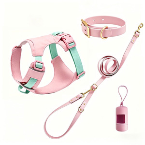 Ensemble de <span class=keywords><strong>harnais</strong></span> pour <span class=keywords><strong>chien</strong></span> respirant, léger et imperméable, avec laisse, collier et sac de ramassage, 4 pièces, kit de promenade réfléchissant pour la vente en gros - Product Image 1