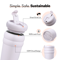Vaso Térmico de Acero Inoxidable de Doble Pared con Aislamiento al Vacío, Diseño de Nube, Tapa para Beber Directo, Precio de Fábrica, Personalizable, para Viajes