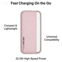 Batterie externe personnalisée avec logo 10000mAh, charge rapide 22,5W avec câbles USB C et USB C pour cadeaux promotionnels d'entreprise